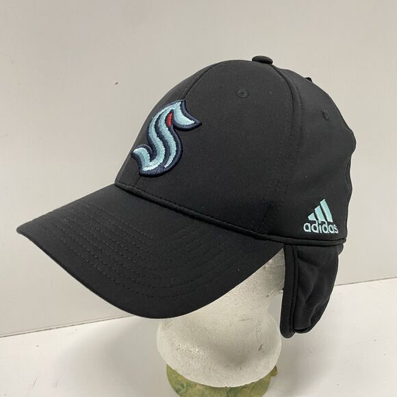 Seattle Kraken Ear Warmer Winter Hat Cap Adult Small/Medium Black NHL Adidas NEW - Picture 1 of 7